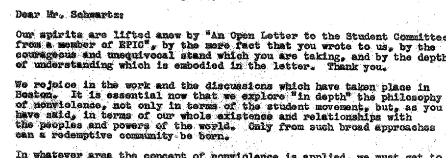 Letter from Marion S. Barry, Jr. to Jonathan Schwartz (08/06/1960)